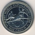 Остров Мэн 1 крона 1986 год - Чемпионат мира по футболу 1986, Мексика (гол, 3 игрока, медь-никель)
