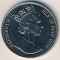 Остров Мэн 1 крона 1986 год - Чемпионат мира по футболу 1986, Мексика (гол, 3 игрока, медь-никель)