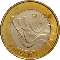 Финляндия 5 евро 2013 год - Исторические регионы Финляндии. Строения - Карелия