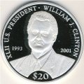 Либерия 20 долларов 2000 год - Билл Клинтон
