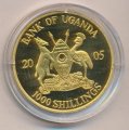 Уганда 1000 шиллингов 2005 год - Иоанн Павел II (футляр)