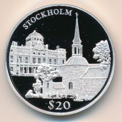 Либерия 20 долларов 2000 год