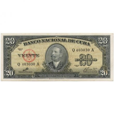 Куба 20 песо 1960 год - VF+