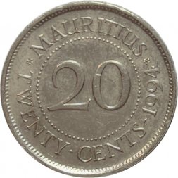 Маврикий 20 центов 1994 год