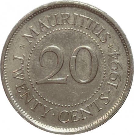 Маврикий 20 центов 1994 год