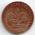 ФРГ 2 пфеннига 1970 год (J)