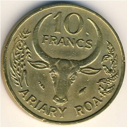 Монета Мадагаскар 10 франков 1983 год