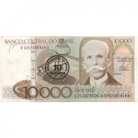 Бразилия 10 крузадо на 10000 крузейро 1986 год - XF