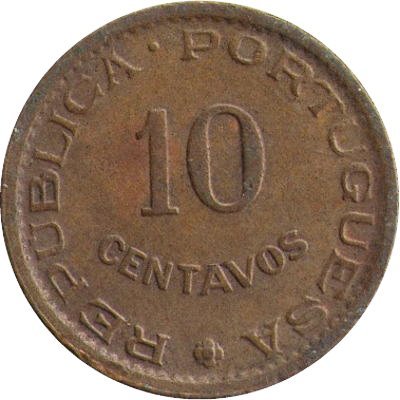 Мозамбик 10 сентаво 1960 год