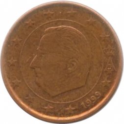 Бельгия 1 евроцент 1999 год - Король Альберт II