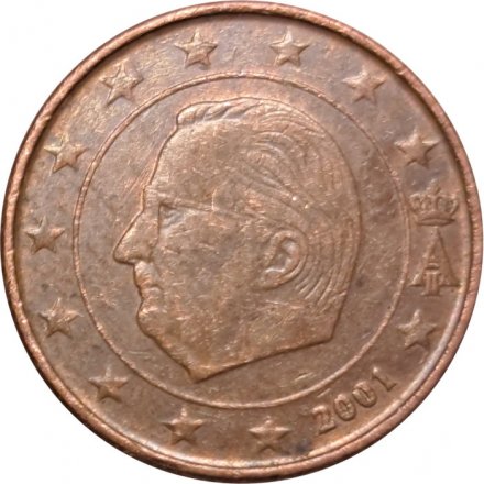 Бельгия 1 евроцент 2001 год
