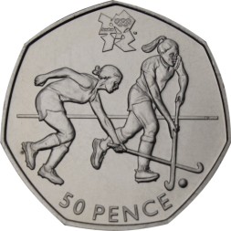 Великобритания 50 пенсов 2011 год - Хоккей на траве