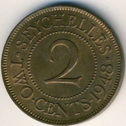 Сейшелы 2 цента 1948 год