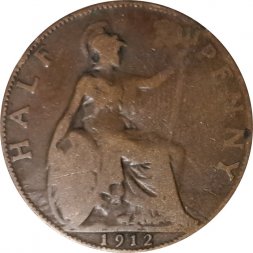 Великобритания 1/2 пенни 1912 год