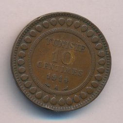 Тунис 10 сантимов 1914 год