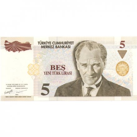 Турция 5 лир 2005 год - Мустафа Кемаль Ататюрк UNC