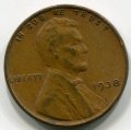США 1 цент 1938 год - Авраам Линкольн (без отметки МД)