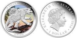 Австралия 1 доллар 2014 год - Мегафауна. Тайлаколео