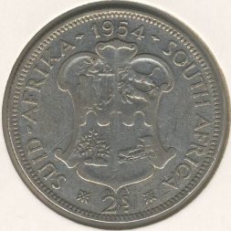 ЮАР 2 шиллинга 1954 год