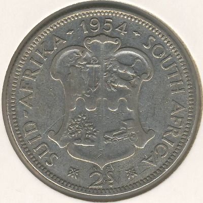 ЮАР 2 шиллинга 1954 год
