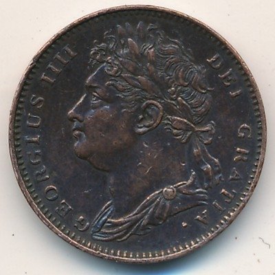 Великобритания 1 фартинг 1822 год