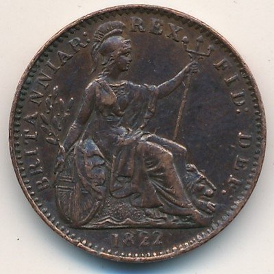Великобритания 1 фартинг 1822 год