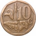 ЮАР 10 центов 2000 год - &quot;SOUTH AFRICA&quot; сверху
