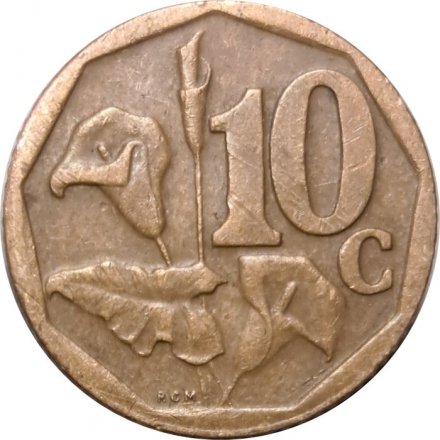 ЮАР 10 центов 2000 год - &quot;SOUTH AFRICA&quot; сверху