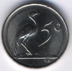 ЮАР 5 центов 1970 год
