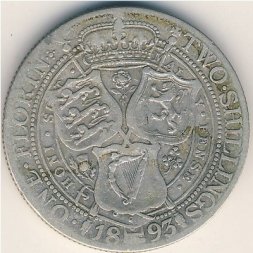 Великобритания 2 шиллинга (1 флорин) 1893 год