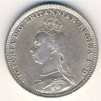 Великобритания 4 пенса 1888 год
