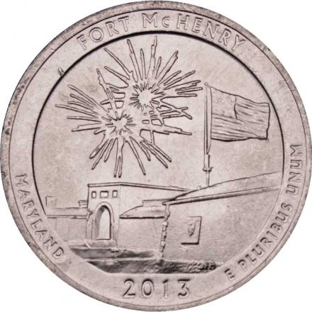 США 25 центов 2013 год - Форт Мак-Генри (D)
