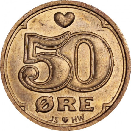 Дания 50 эре 2016 год (JS)