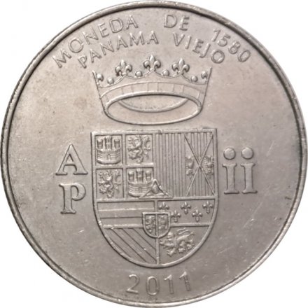 Панама 1/2 бальбоа 2011 год - Панама-Вьехо - Валюта 1580 года