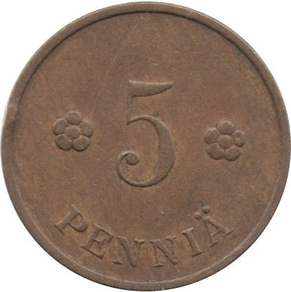 Финляндия 5 пенни 1938 год