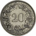 Швейцария 20 раппенов 1969 год