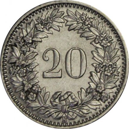Швейцария 20 раппенов 1969 год
