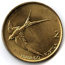 Монета Словения 2 толара 2000 год - Ласточка
