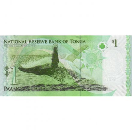 Тонга 1 паанга 2008 год - Король Георг Тупоу V. Горбатый кит UNC