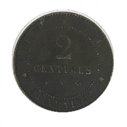 Франция 2 сантима 1877 год