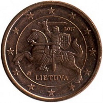 Литва 1 евроцент 2017 год - Конный воин