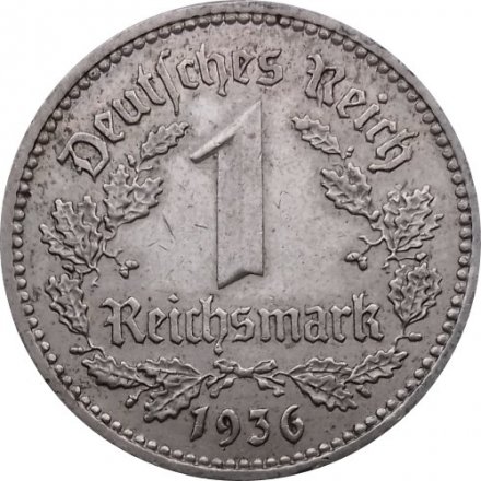 Третий Рейх 1 рейхсмарка 1936 год (A)
