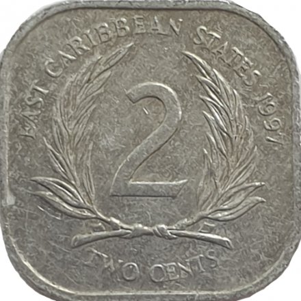 Восточные Карибы 2 цента 1997 год 