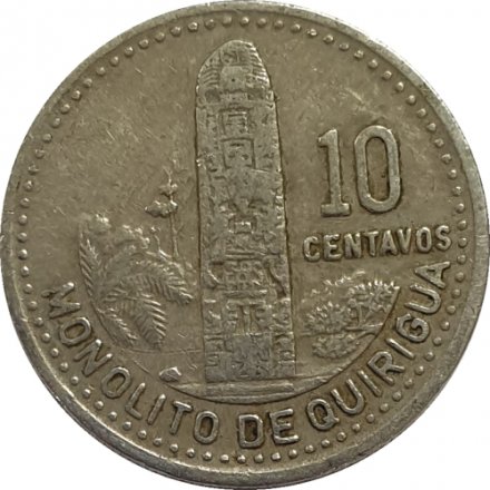 Гватемала 10 сентаво 1989 год