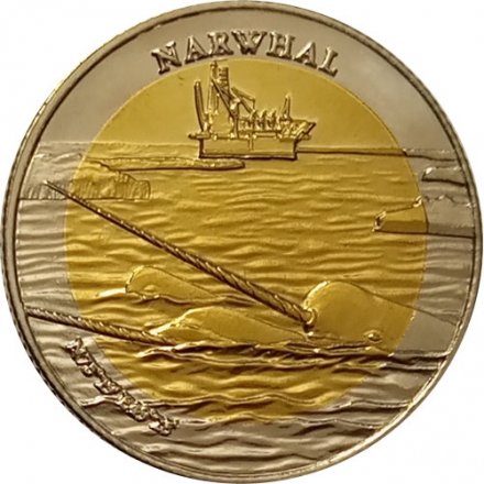 Жетон Русская Арктика - 5 долларов 2022 год - Нарвал