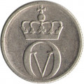 Норвегия 10 эре 1967 год - Король Улаф V. Пчела