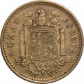 Испания 1 песета 1966 год - 74 внутри звезды
