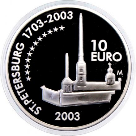 Финляндия 10 евро 2003 год - Карл Густав Эмиль Маннергейм (Proof) (в футляре)