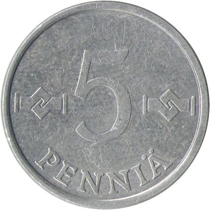 Финляндия 5 пенни 1988 год