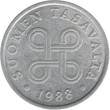 Финляндия 5 пенни 1988 год